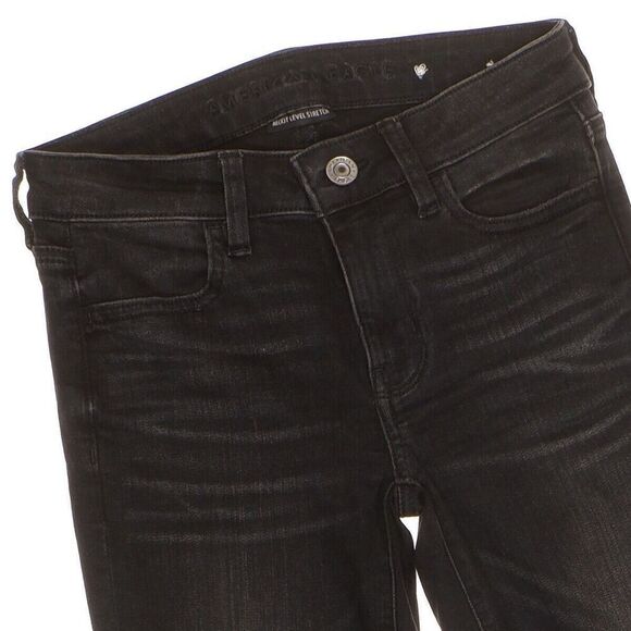 American Eagle Jegging Jeans Size 0 Womens Black Distressed Next Level 26 x 28.5 - Picture 3 of 10
